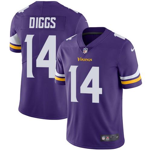 Men 2019 Minnesota Vikings #14 Diggs Purple Nike Vapor Untouchable Limited NFL Jersey->minnesota vikings->NFL Jersey